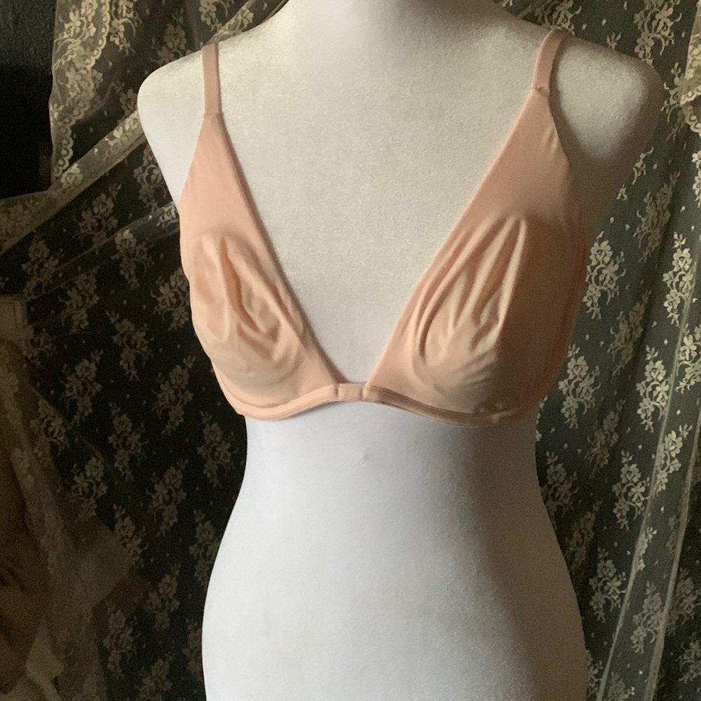 Light pink cupless bra